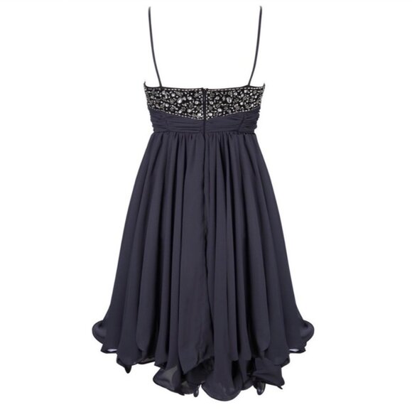 French Connection Pretty Penelope Strappy Dress Size 6 Black Rhinestone New - Picture 7 of 12